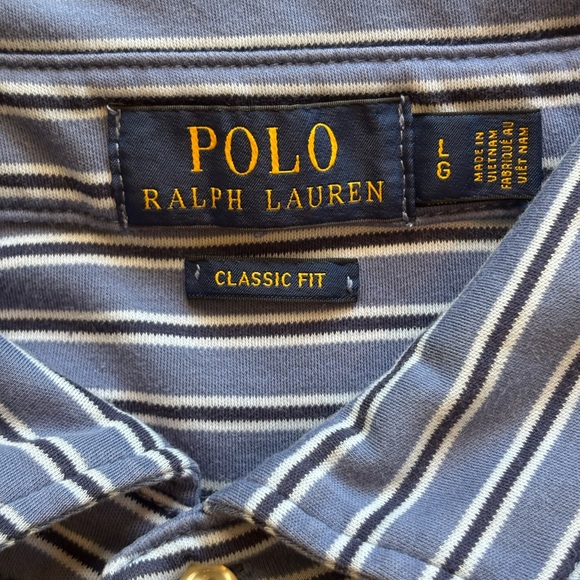 Polo by Ralph Lauren Men's Navy and White Striped Polo - Picture 1 of 3